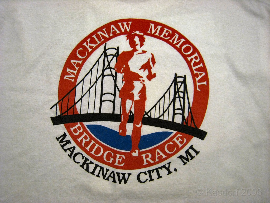 Mackinaw Bridge Race 2008-05 0267.jpg - The official Mighty Mac T-Shirt backside.